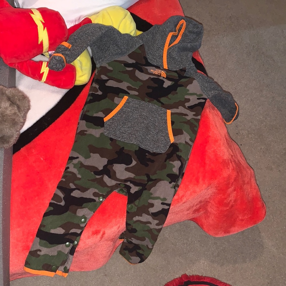 Infant north face one piece fleece